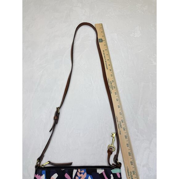 Fossil Fionia Small Crossbody Floral Coated Canvas Leather Accents Adjustable - Picture 13 of 13